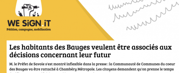 Avenir des Bauges – signez la pétition pour une concertation
